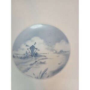 Holland Blue Delft Hand-Painted Plate Windmill 6.25" Vintage